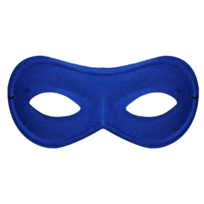 Image of Blue Superhero Mask Pack of 1 Eye on Elastic String Hero and Villain Fancy Dress Costume Accessory