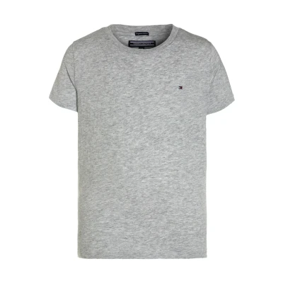 Image of Tommy Hilfiger Boys’ Short Sleeve Round Neck T Shirt, Grey (Grey Heather), 6 Years