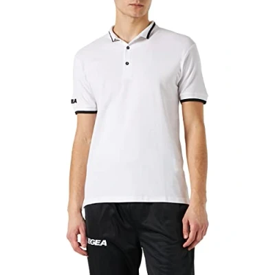 Image of lea srl Polo Dhaka T Shirt Unisex Adult, White/Black, L