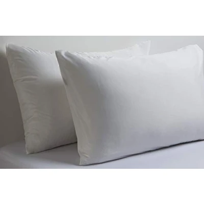 Image of LinenZone 400 Thread Egyptian Cotton Luxury Hotel Quality (White, 2 Standard Pillow Cases 50x75CM)