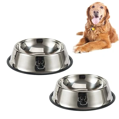 Image of Dog Food Bowl &amp; Water Bowl,Metal Bowl,Stainless Steel Bowl,Non Slip Bowls Pack of 2,Pet 1000ml/35.2oz,Large for Drinking and Feeding