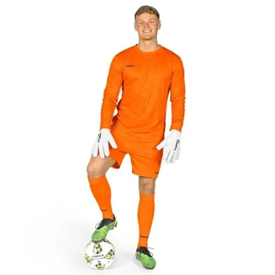 Image of FORZA Men&#039;s Long Sleeve Goalkeeper Kit [XS XXL] Elite Performance Football Jersey, Shorts &amp; Socks Available in 4 Bold Colours (UK, Alpha, S, Regular, Fluro Orange)