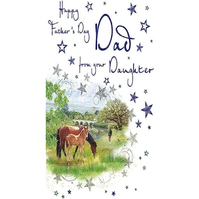 Image of Piccadilly Greetings Traditional Father&#039;s Day Card Dad from Daughter 9 x 6 inches Regal Publishing, C88391