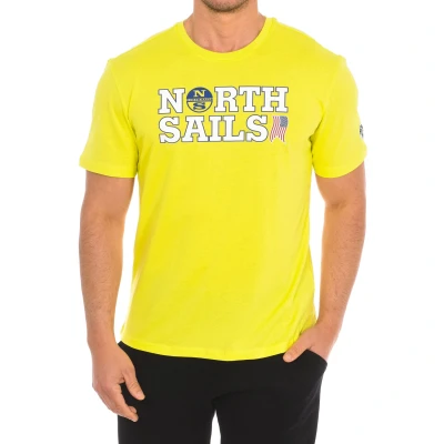 Image of North Sails Mens Short sleeve t shirt 9024110 man Yellow Cotton Size Medium