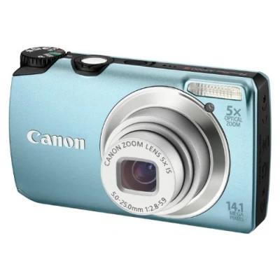 Image of Canon PowerShot A3200 IS Digital Camera 14.1 Megapixel, 5x Optical Zoom 2.7 inch LCD Blue (Renewed)