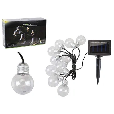 Image of Elegant LED White Retro Bulb Solar String Lights 4m Durable Quality Ideal for Outdoor Ambiance