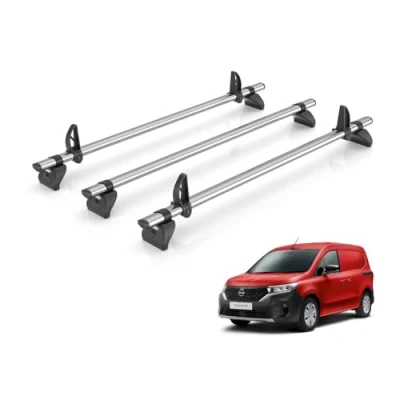 Image of Rhino Roof Rack for Nissan Townstar 2022+ [Only suitable L1 SWB Models] 3 Bars + Loadstops PB3FL/KLS2