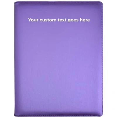 Image of Arpan Personalised Text 24 Pockets 48 Sides A4 Presentation Folder Document File Display Book Portfolio Professional Conference Faux Leather (Purple)