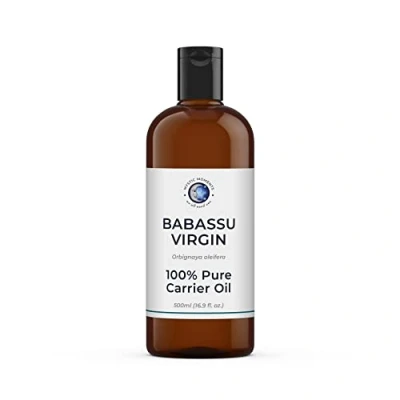 Image of Mystic Moments Babassu Virgin Carrier Oil 500ml Pure &amp; Natural Perfect for Hair, Face, Nails, Aromatherapy, Massage and Dilution Vegan GMO Free