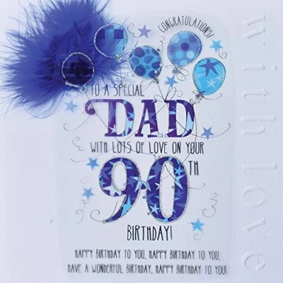 Image of WJB Cloud 9 Dad 90th Birthday Card