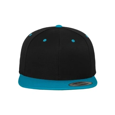 Image of Flexfit Classic Snapback 2TONE Cap, Size: One Size, Black/turquoise