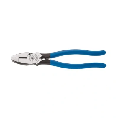 Image of Klein Tools D2000 9NETH Lineman&#039;s Bolt Thread Holding Pliers, High Leverage Streamline Design with Rounded Nose and Knurled Jaw, 9 Inch