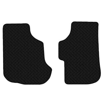 Image of Carsio Car Mats For VW T25 &amp; Caravelle 3mm 2pc Set Tailored Fit Rubber Floor Mat Complete Accessory Black Custom Fitted Anti Slip Backing, Heavy Duty Waterproof