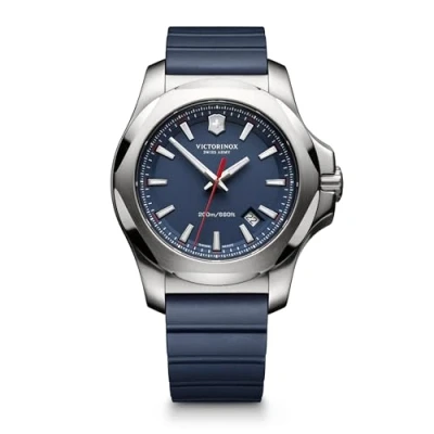 Image of Victorinox Men’s Watch I.N.O.X. Ø 43 mm, Swiss Made, Analogue Quartz, Water Resistant up to 200 m, Sapphire Glass, Rubber Strap, Blue