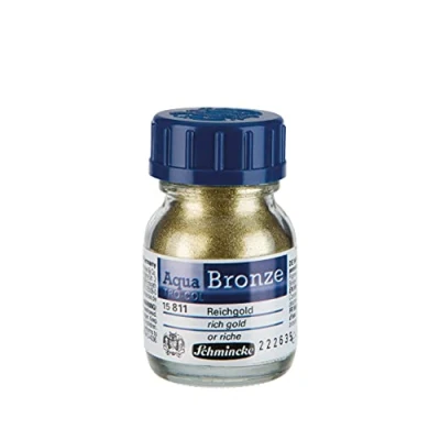Image of Schmincke Aqua Bronze, rich gold, 20 ml, 15 811 032, shiny metallic effects on gouache and watercolour paintings, paper, cardboard, painting board, canvas