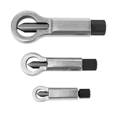 Image of QWORK® Nut Splitter Set, Rusted Damaged Breaker Extractor Remover Tool, 9 12mm/12 16mm/16 22mm (3 Pcs)