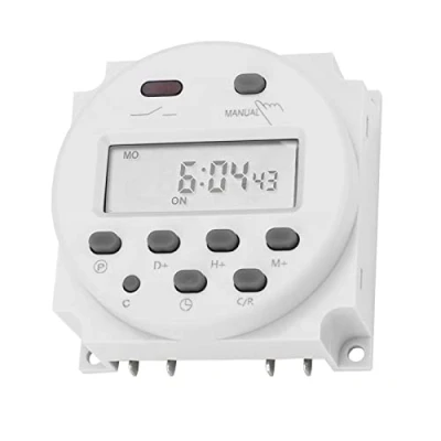 Image of Garosa CN101A DC 12V Mini LCD Digital Power Weekly Programmable Timer Relay Switch Microcomputer Control with waterproof cover White