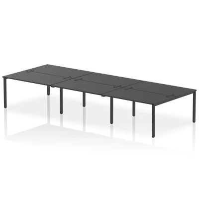 Image of Impulse Bench B2B 6 Person 1400 Black Frame Office Desk