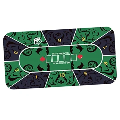 Image of Perfeclan Portable Table Layout Card Playing Tabletop Mat Roll up Rectangle 120x60cm Smooth Household Craps Top Pad Cover