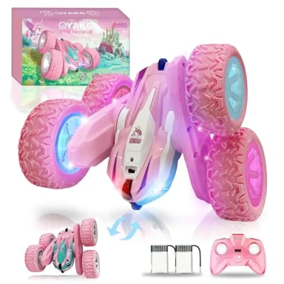 Image of OYAKG Remote Control Cars,LED Unicorn Rc Stunt Car for Girls[2024 Fantasy Edition],4x4 2.4Ghz,Girls Toys Age 3 4 5 6 7 8 9 Gifts Girls,Girls Birthday Presents Girls