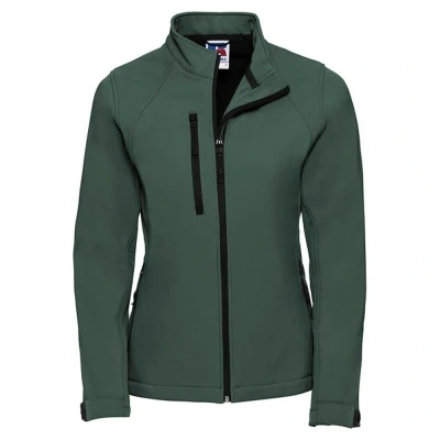 Image of Russell Athletic Womens/Ladies 3 Layer Soft Shell Jacket (Bottle Green) Size X Small