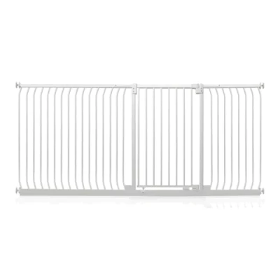 Image of Safetots Extra Tall Elite Safety Gate, 225cm 234cm, Matt White, 96.8cm in Height, Pressure Fit Stair Baby Gate for Doors Hallways and Spaces, Barrier, Easy Installation