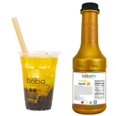 Image of Bobalife Mango Bubble Tea Syrup (1.2kg) 25 30 Servings (Variable Serving Size) Premium &amp; Authentic Ingredients Vegan Gluten Free