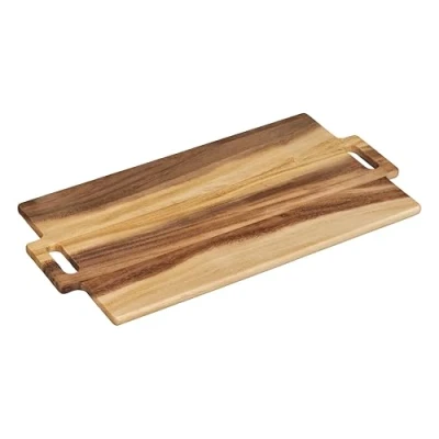 Image of Tala Double Handled Large Long Board, Natural Acacia Wood Serving and Chopping Board with Handles, Ideal for Food Preparation Stylish Presentation, Measures 56.5x20.5x1.5cm