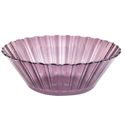 Image of JUNYFFF Fruit Bowl Stylish Designed Basket Food Grade Plastic Super Durable Bowls, 26.5Cm,Purple
