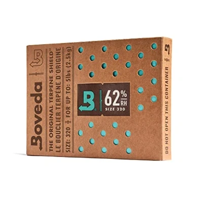 Image of Boveda 62% Two Way Humidity Control Pack for Storing 5 lb Size 320 Single Moisture Absorber Storage Containers Humidifier Individually Wrapped Hydration Packet