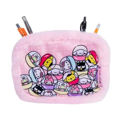Image of Blue Sky Studios Hello Kitty Plush Pencil Case, Back to School Stationery Pouch, Kawaii Pen Bag, Cute Travel Cosmetic Gifts