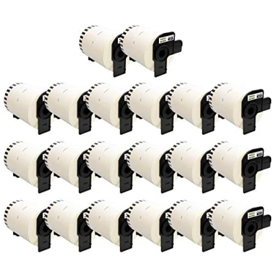 Image of Yellow Yeti 20 Rolls DK 22243 Continuous Length Paper Tape 102mm x 30.48m Address Labels Compatible with Brother P Touch QL 1050 1050N 1060N 1100 1110NWB