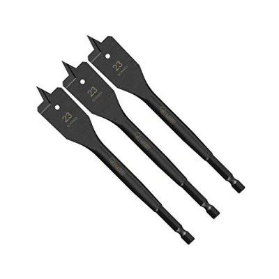 Image of 3 x SabreCut SCRIW23_3 23mm 152mm Impact Rated Flat Wood Spade Bits Compatible with Bosch Dewalt Makita Milwaukee and Many Others