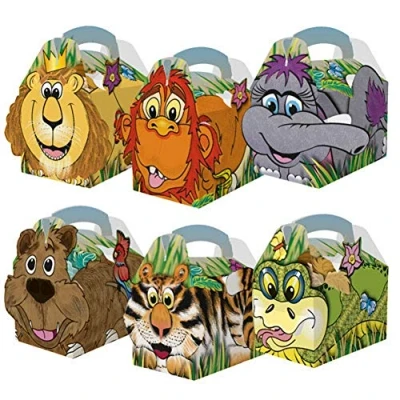 Image of 24 x Childrens Cardboard Lunch/Party Boxes Jungle Design