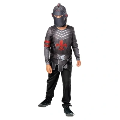 Image of Bristol Novelty 3017535 6000 Black Knight Kids Fancy Dress, Boys, Multicolor, 5 6 Years