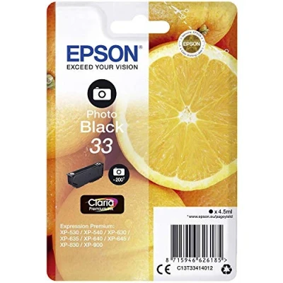 Image of Epson 33 Photo Black Oranges, Genuine, Claria Premium Ink, Standard Capacity