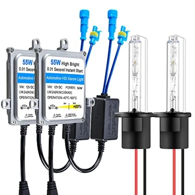 Image of Chemini H1 55W HID Xenon Conversion Kit Ballast Replacement Extremely Bright Car Headlight Lamp Bulb 6000K High Low Beam