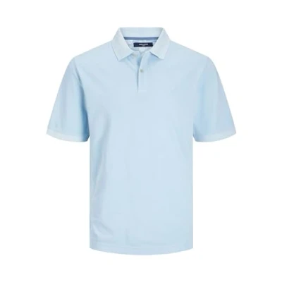 Image of JACK &amp; JONES Men&#039;s Jprbluwilliam Wash Ss Polo Shirt, Cerulean, S