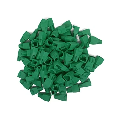 Image of YIOVVOM Soft Plastic Ethernet RJ45 Cable Connector Boots Cover Strain Relief CAT5 CAT5E CAT6 CAT6E 100PCS (Green)