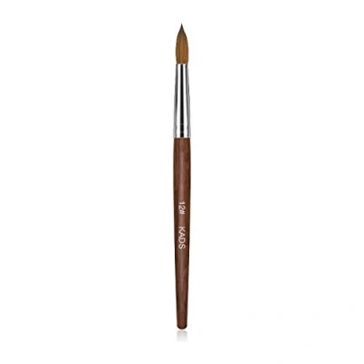Image of Red Wooden Nail Brush Kolinsky Sable Hair Tool Acrylic Professional Art for UV Gel Polish (12#)