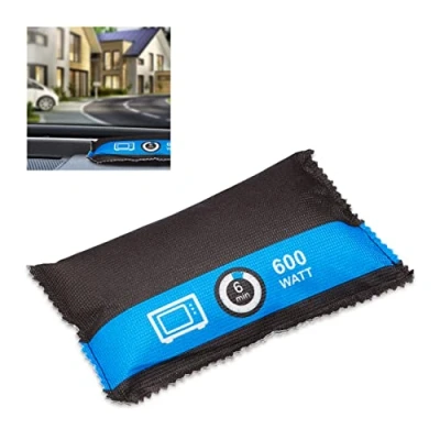 Image of Relaxdays Car Dehumidifier, Reusable, Effective against Misted Windshields, Mould and Mildew, Rechargeable Bag, Black