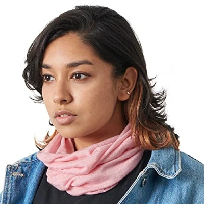 Image of Silk Headband Scarf Neck Gaiter Womens Chemo Head Wrap Mens Motorcycle Fashion Pink
