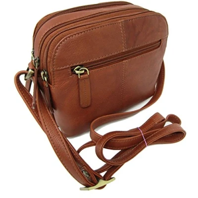 Image of Cute Visconti Small Leather Holly Shoulder Messenger Bag Style 18939 (Brown)