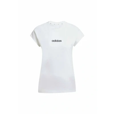 Image of adidas Women&#039;s Essentials Linear Cotton T Shirt, White/Black, XXS