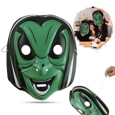 Image of HOVUK Vampire Halloween Face Mask for Kids, Spooky Felt Cosplay with Elastic Band, One Size Kids