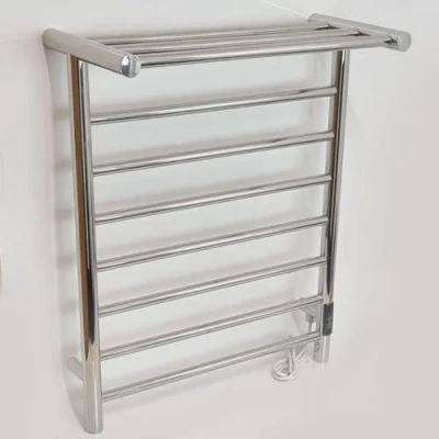 Image of Manissa Chester Electric Stainless Steel Towel H660mm x W550mm Rail Bathroom Heater Heated Mirror Polished Finish
