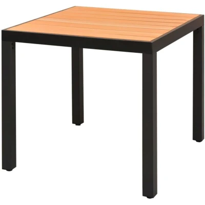 Image of vidaXL Garden Table Brown 80x80x74 cm Aluminium and WPC
