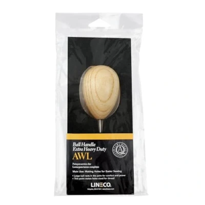 Image of Lineco Wooden Ball Handle Awl. Extra Heavy Duty, Comfortability and Good Control, Thin Point for Sewing