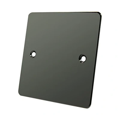 Image of Flat Plate Black Nickel Single Blank Electrical Blanking 1 Gang