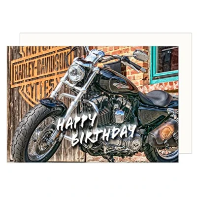 Image of Edition Seidel Premium Birthday Card with Envelope Billet Happy Man Motorcyclist (G3434 SW023)